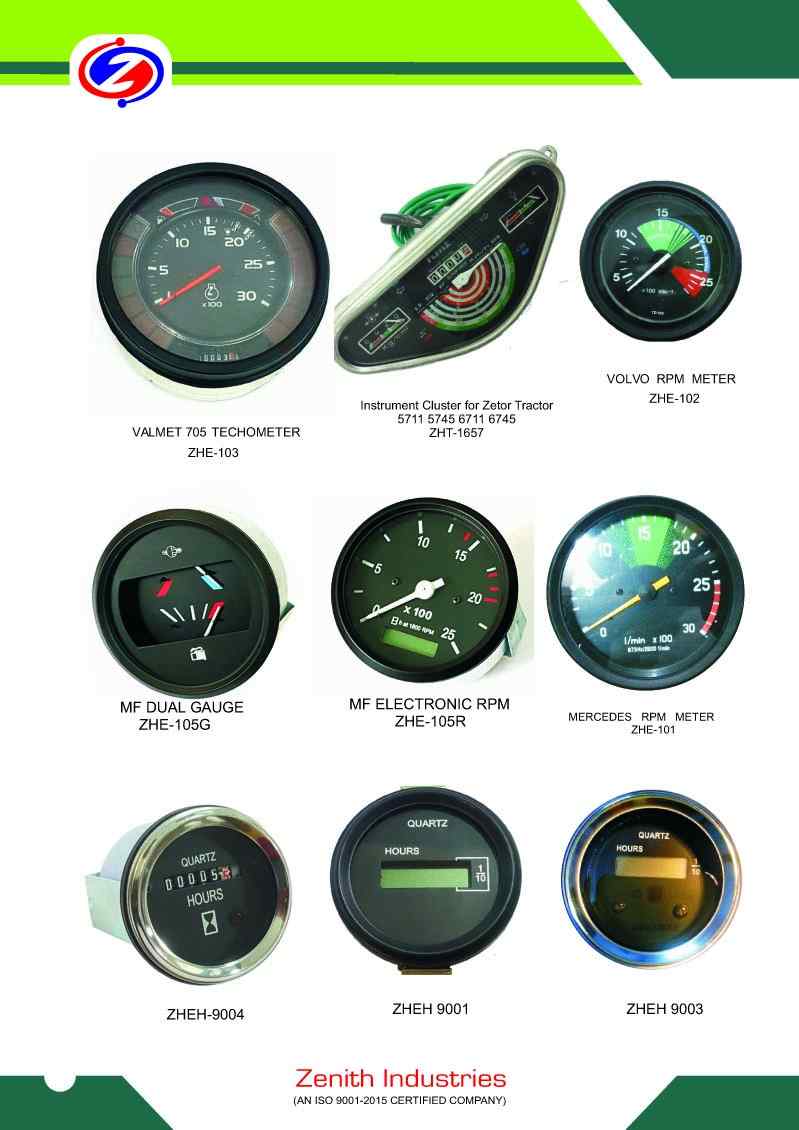 meter gauges manufacturer, rpm meter, hour meter, Glow plugs, tractor rpm meter